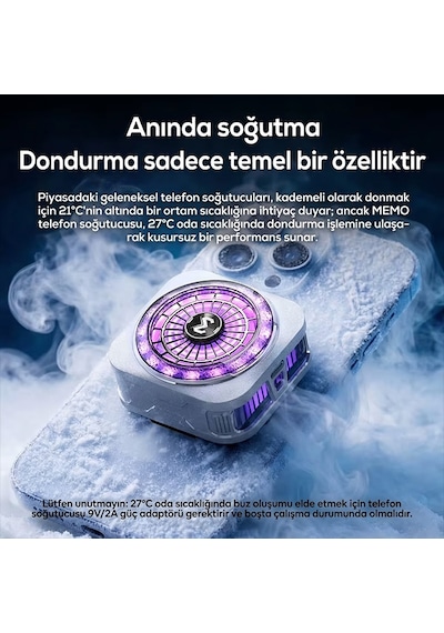 Memo Cx21 18w Manyetik Telefon Soğutucu Rgb Işıklı Yarı İletken Buz Soğutmalı Mobil Oyun Fanı