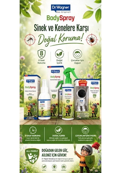 Bodyspray, %100 Doğal Koruyucu Vücut Spreyi - Oyuncak Hediyeli -100ml