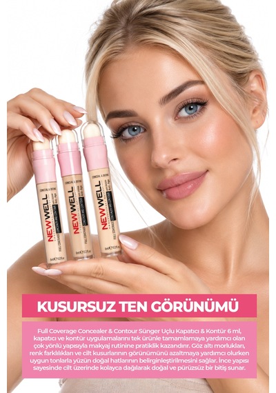 Full Coverage Concealer & Contour Sünger Uçlu Kapatıcı & Kontür 01 6 Ml Pink