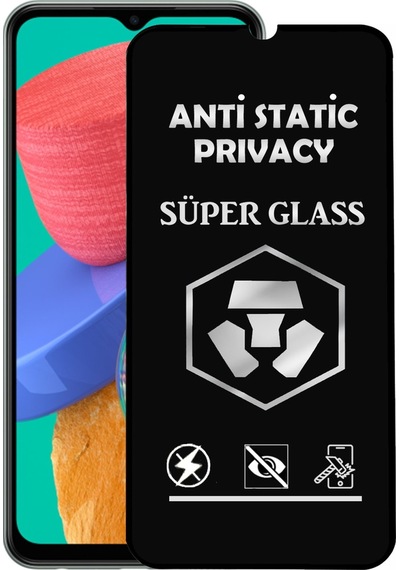 Samsung Galaxy Uyumlu M33 Tam Kaplayan Anti Statik Hayalet Süper Temperli Cam Ekran Koruyucu
