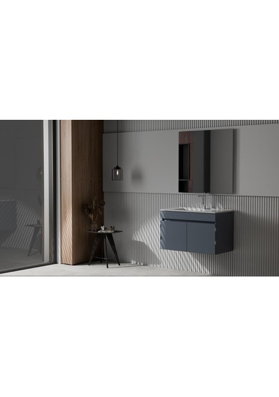 Creavit Flexio 80 Cm Katlanabilir Banyo Dolabı Antrasit Set
