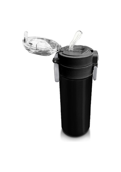 Coral High Kids Siyah Pipetli Ve Direkt İçim Çelik Termos 500 Ml 31827 Siyah