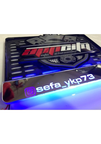 Isminize Özel Krom Işikli Motor Plakalik (Metalik Krom Gri Zemin) 303346656