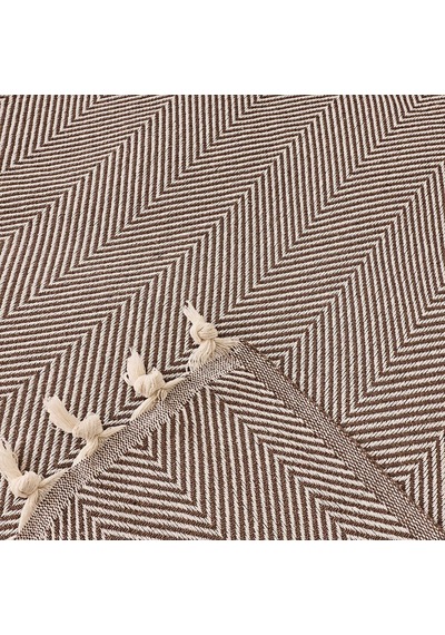 Soft Econo Çift Kişilik Yatak Örtüsü - Ekru / Kahverengi - 200x220 Cm Çok Renkli