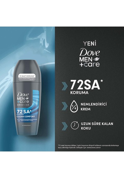 Dove Men +care Erkek Roll On Deodorant Clean Comfort 50 Ml X2