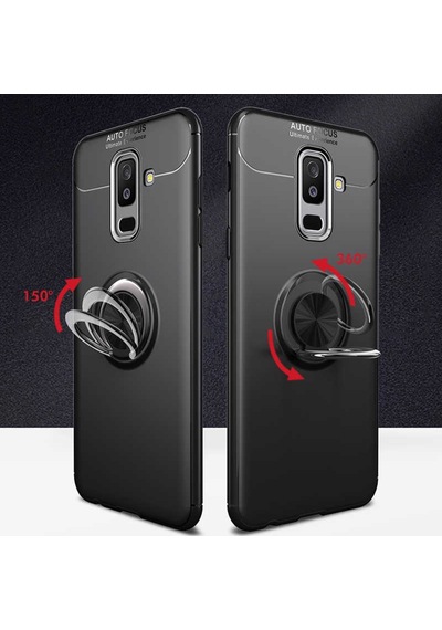 Samsung Uyumlu Galaxy A6 Plus 2018 Kılıf Yüzüklü Magnetli Ravel Case