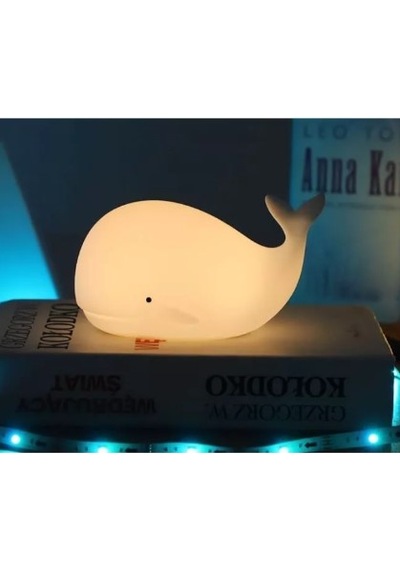Sevimli Balina Gece Lambası Çocuklar İçin Gece Işıkları Dokunmatik Sensörlü Renkli Masa Lambası