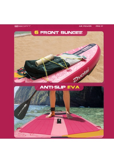 Air Power Pink 335x86x15 Cm Çift Taraflı Kürekli Şişme Paddle Board Sup Seti 175 Kg