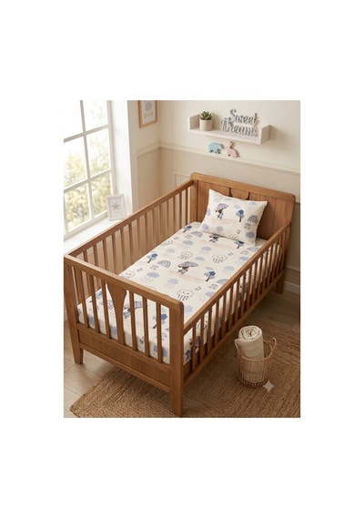 %100 Pamuk Bebek Lastikli Çarşaf Ve Yastık Kılıfı Takımı - Yağmur Ve Gökkuşağı Desenli 70x120 Cm Beyaz - 904891162 %100 Pamuk Bebek Lastikli Çarşaf Ve Yastık Kılıfı Takımı - Yağmur Ve Gökkuşağı Desenli 70x120 Cm Beyaz - 904891162