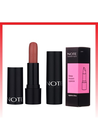 Note Cosmetics Deep Impact Lipstick 02 Optimistic Rose Kremsi Dokulu Yarı Parlak Ruj, Nude Çok Renkli