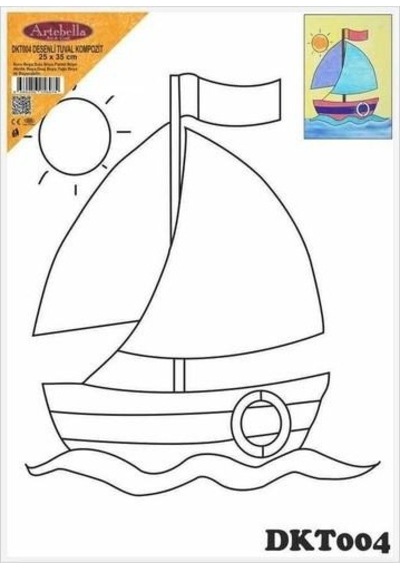 Dkt004 Desenli Tuval Kompozit Boyama 25x35 Cm