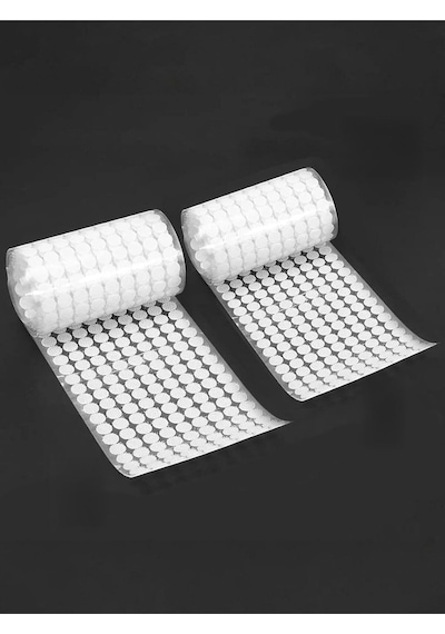 Dünya Magnet 100 Adet - Yuvarlak Cırt Bant, Çap: 1 Cm, Beyaz, Yapışkanlı, Para Para, Dişi-erkek