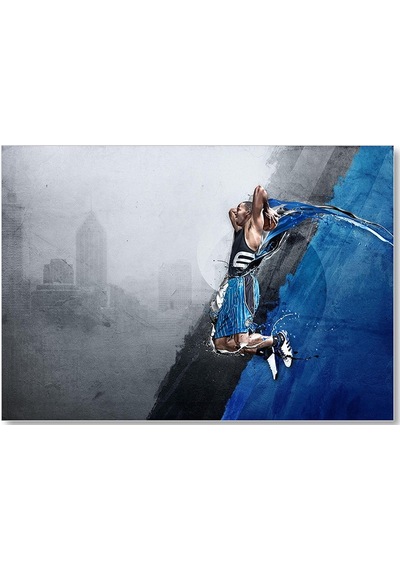 Cakasepetim Adidas Logosu Ve Smaç Yapan Basketbolcu Ahşap Mdf Tablo
