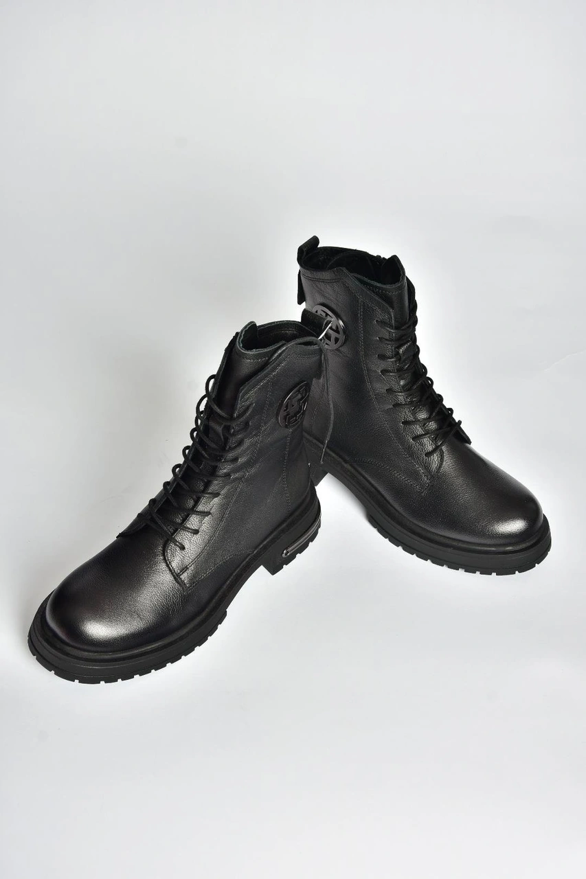 Fox Shoes V555575503 Siyah Hakiki Deri Kadın Postal Bot Siyah-hakiki Deri