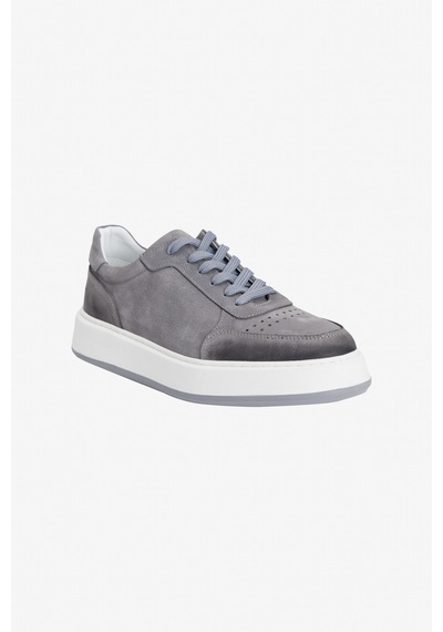 Ac&co Erkek Grı %100 Nubuk Esnek Rahat Taban Sneaker Ayakkabı Gri
