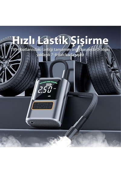Auhma Hava Pompası Kompresörü, 150 Psı Dijital Göstergeli Oto Kompresör, Araba, Motosiklet, Bisiklet Ve Top İçin,