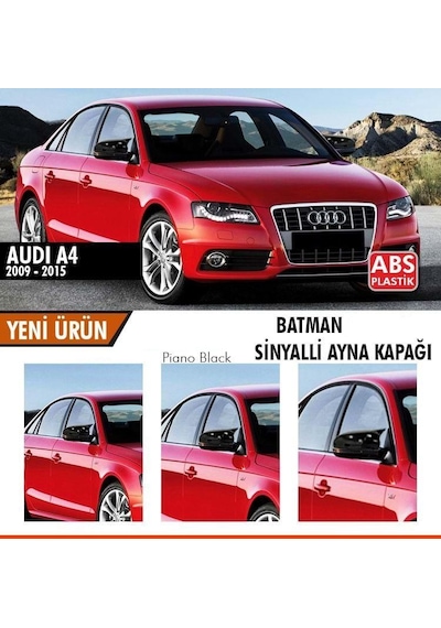 Audi A4 B8 Batman Yarasa Ayna Kapağı Piano Black / 2009 - 2014