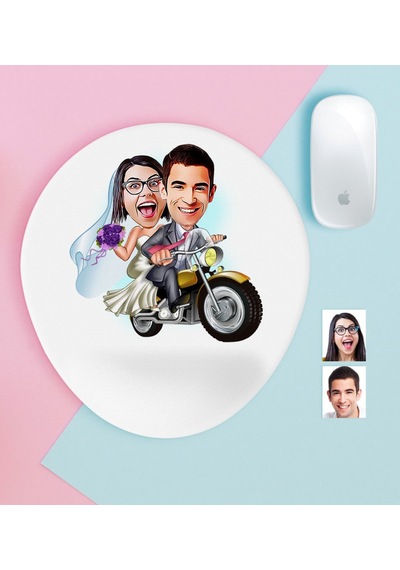 Kişiye Özel Evleniyoruz Karikatürlü Bilek Destekli Mouse Pad-8