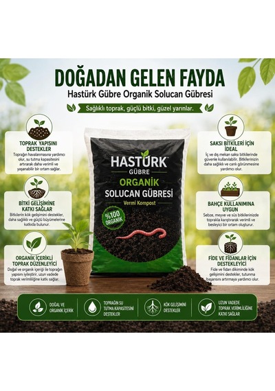 Ayrex Hastürk Gübre Organik Solucan Gübresi 1 Kg 0,250