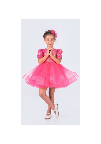 Mnk Baby & Kids Tütü Gren Etekli Kız Çocuk Pul Payetli Kısa Kol Kikidi Elbise Mnk0601 Fuşya Mnk Baby & Kids Tütü Gren Etekli Kız Çocuk Pul Payetli Kısa Kol Kikidi Elbise Mnk0601 Fuşya