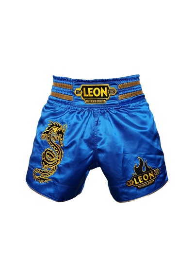 Kogam Leon Dragon Muay Thai Ve Kick Boks Nakışlı Şortu Mavi