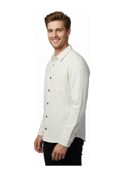 Raymons Erkek Spor Silim Fit Kanvas Tek Cepli Gömlek Bgl-st04955 Ekru