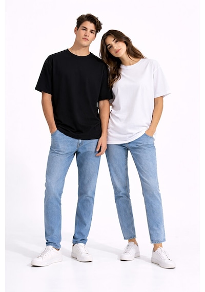 Sevgili Kombini Perfect Pair Ayıcık Baskılı Çift Tişört Oversize Unisex Partner Kombin Seti Siyah - Beyaz