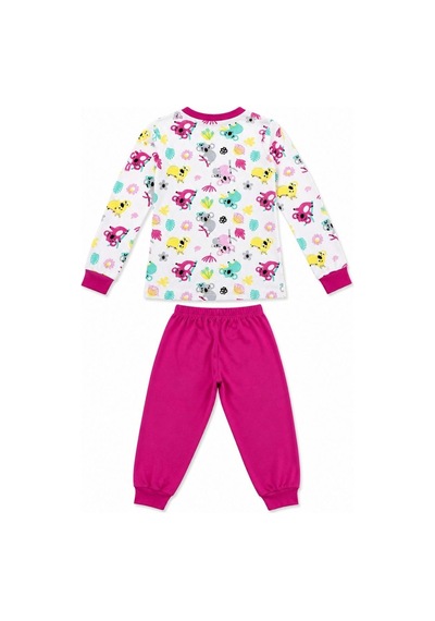 Kız Çocuk Premium Penye Koala Desenli Uzun Kollu Pijama Takımı 2-11 Yaş - Fuşya Pembe