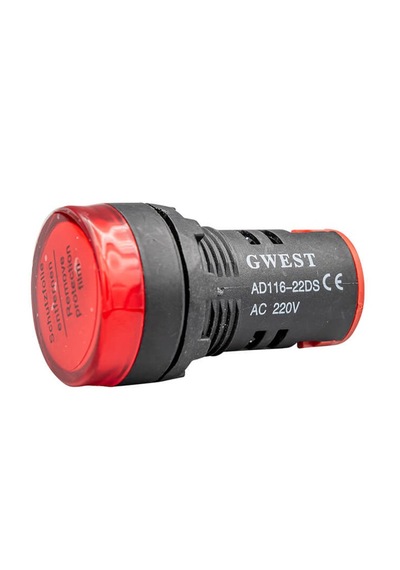 Gwest 22-k 220v 22mm Kırmızı Ledli Sinyal Lambası