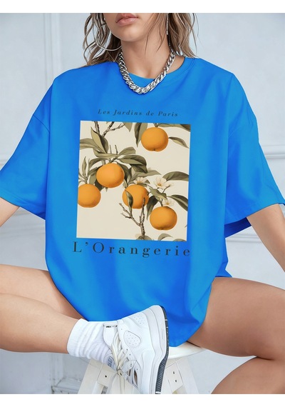 Noıssey Urban Pop Graphic Kadın Tişört Koleksiyonukod 5103 Bebe Mavi