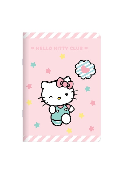 Hello Kitty 18,5 26 40 Yp Çiz. Stickerli Tel Dikişli Defter - Pembe