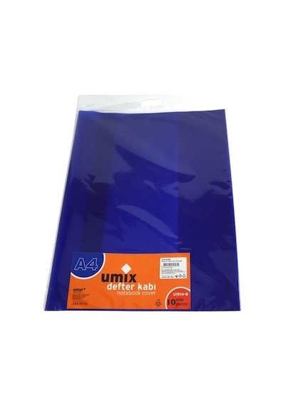 Umix Hazır Defter Kabı - Mavi Defter Kabı 1 Paket (10 Adet)