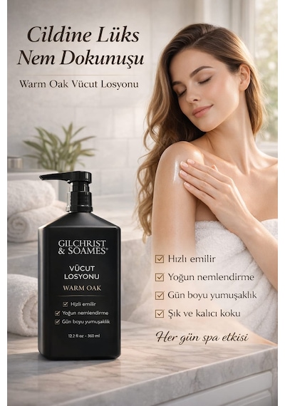Gilchrist & Soames Warm Oak Nemlendirici & Hızlı Emilim Vücut Losyonu 360 Ml