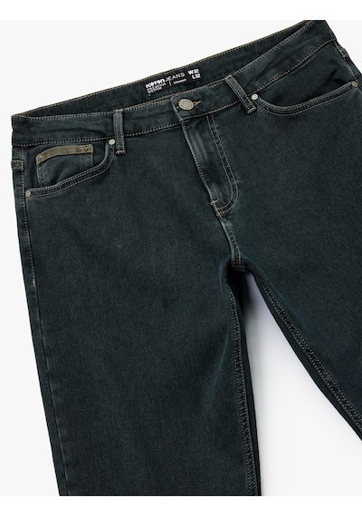 Koton Normal Bel Pamuklu Straight Fit Jean Pantolon - Mark Jean Petrol 6wam40059nd PETROL Koton Normal Bel Pamuklu Straight Fit Jean Pantolon - Mark Jean Petrol 6wam40059nd PETROL