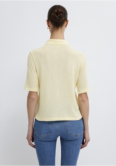Mavi - Örme Sarı Polo Tişört 1614311-71315