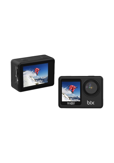 Bix Nexa 1 Wi-fi 5k 30fps Aksiyon Kamerası 50 Mp Çift Ekran Geniş Açılı Ve Eıs Özellikli 30m Su Geçirmez Bisiklet Motosiklet Vlog Kamerası Siyah