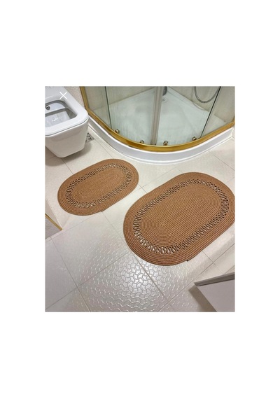 Jüt , Hasır ,banyo Paspas Takımı, Banyo, Takımı, Klozet Takımı Kahverengi Kahverengi
