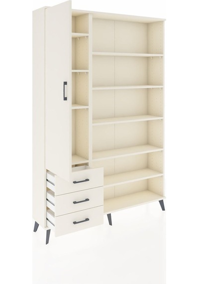 Arges Dolap 9 Raflı 3 Çekmeceli 3 Kapaklı 132x30x195 Aytaşı-a... Aytaşı