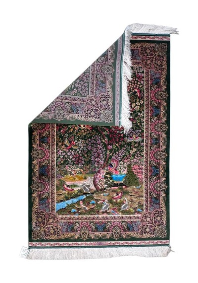 İran İpek Makine Halısı 100 X 150 Cm Çok Renkli
