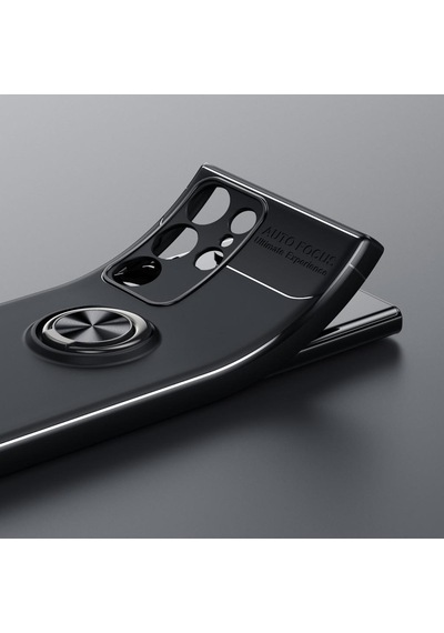 Samsung Galaxy Uyumlu S23 Ultra Kılıf Yüzüklü Magnetli Ravel Case Kapak