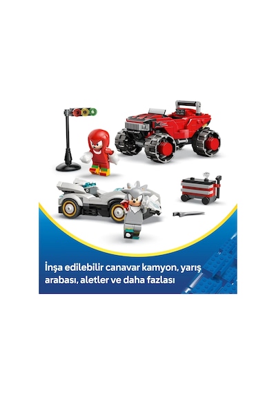 LEGO® Sonic the Hedgehog Silver’ın Arabası, Knuckles’ın Canavar Kamyonuna Karşı 77118 – 8+ Yaratıcı Oyuncak Yapım Seti (378P)