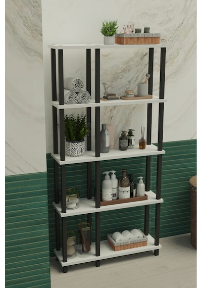 Terada 5 Katlı Banyo Düzenleyici Çok Raflı Banyo Organizeri Çok Amaçlı Banyo Düzenleyici - Beyaz Beyaz