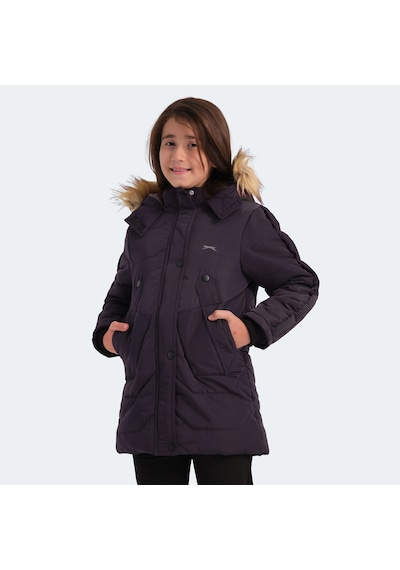 Slazenger CAMRON Çocuk Kapüşonlu Mor Mont & Kaban