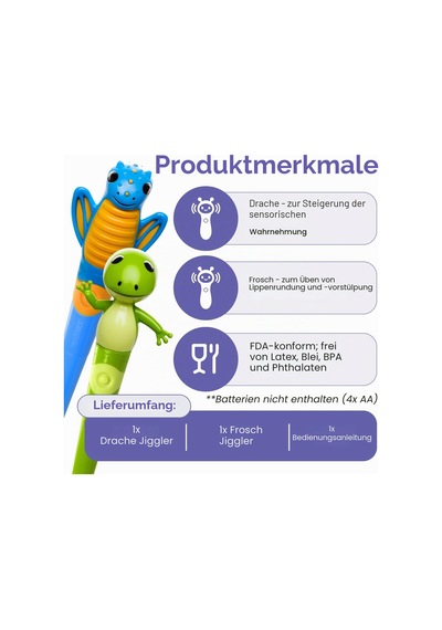 Talktools Jiggler Kurbağa Ve Ejderha Çiğnenebilir Oral Yüz Masaj Aleti, 2'li Oral Duyusal Masaj Seti Çocuklar İçin Sakinleştirici Motor Terapisi Talktools Jiggler Kurbağa Ve Ejderha Çiğnenebilir Oral Yüz Masaj Aleti, 2'li Oral Duyusal Masaj Seti Çocuklar İçin Sakinleştirici Motor Terapisi