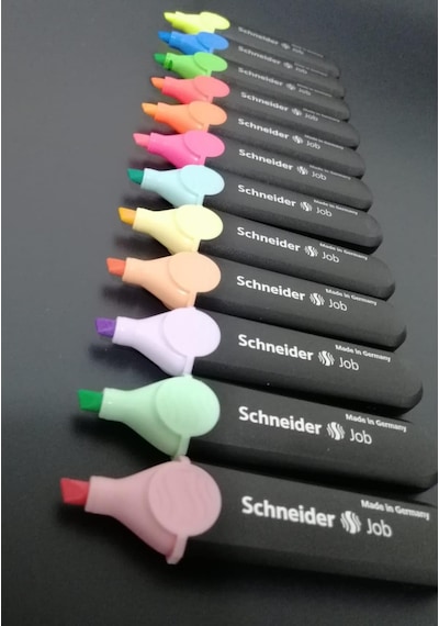 Schneider Jb 150 Fosforlu Kalem Pastel + Canlı Renkler 12 Renk Çok Renkli