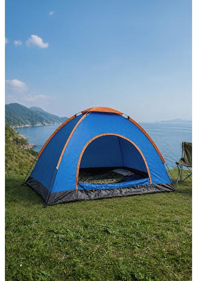6 Kişilik Renkli Dayanıklı Kamp Çadırı 220x250x150 Mavi