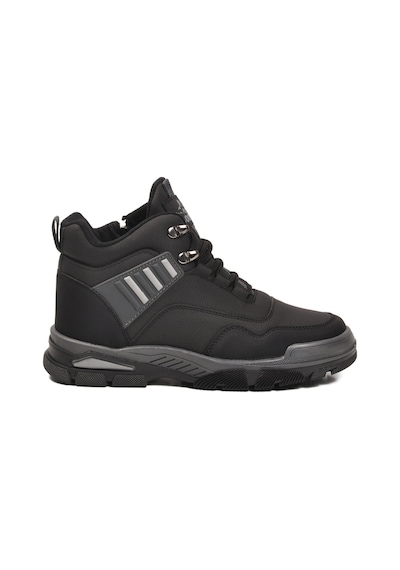 Siyah Gri Kaymaz Taban Fermuarlı Unisex Outdoor Bot 444 G Siyah-gri