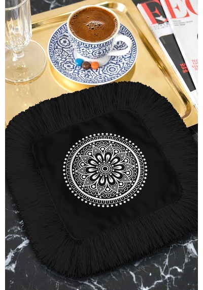 Mandala Motifli Lüks Saçaklı Bohem Sunum Peçetesi - Siyah Beyaz Bohem Sofra Bardak Altlığı Mendil Doğumu Gök Mavisi Mandala Motifli Lüks Saçaklı Bohem Sunum Peçetesi - Siyah Beyaz Bohem Sofra Bardak Altlığı Mendil Doğumu Gök Mavisi