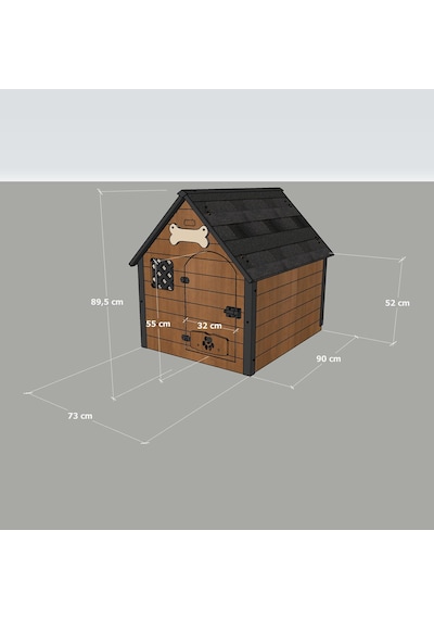 Mandu Isı Yalıtımlı Ahşap Köpek Kulübesi Large