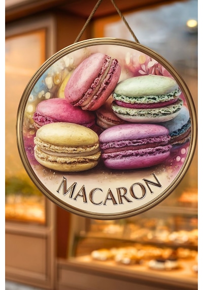 Makaron Temalı İpli Ahşap Kapı Duvar Süsü, Pastane, Tatlı Dükkanı, Cafe Tablo Dekoru